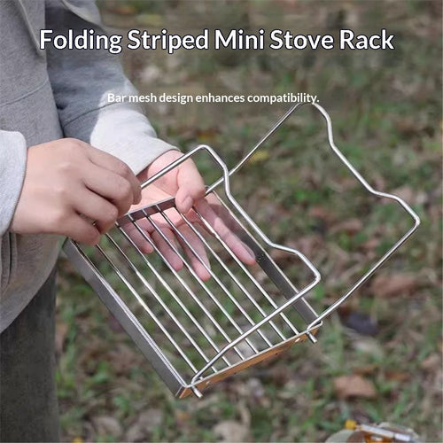 2pcs Folding Campfire Grill, 304 Stainless Steel Portable Campfire Grill Grate Small Camping Campfire Grill Grate Over Fire Pit Camping Grill for Outdoor Backpacking BBQ