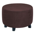 Velvet Round  Covers Footstool Protector Covers Storage Stool Covers Stretch with Elastic Bottom, Feature Velvet  Fabric (small, brown)