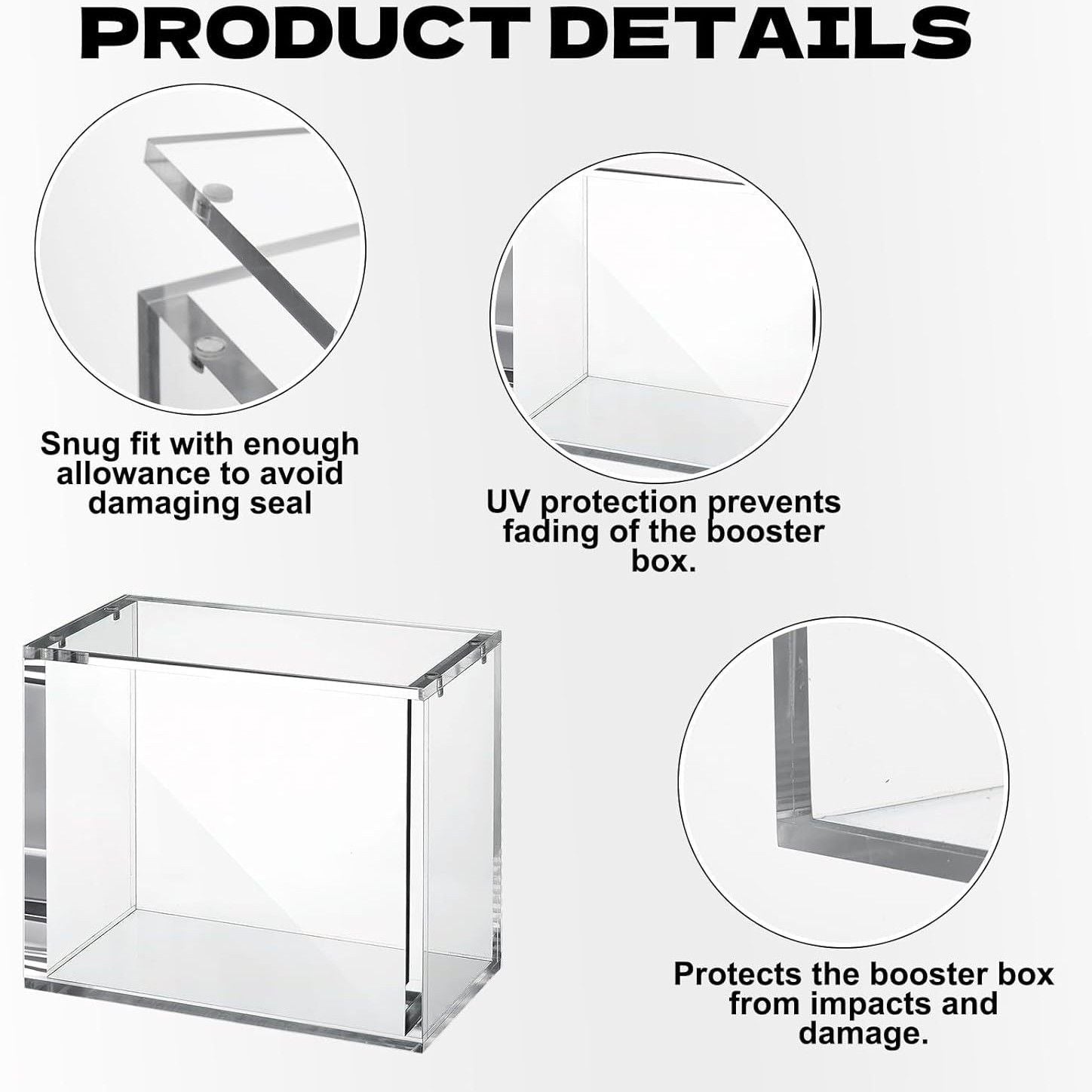 Acrylic Magnetic Case Booster Box Protective Case Stackable Thick Magnetic Closure Gifts for Collectors, （15.3*8.7*13.5cm）