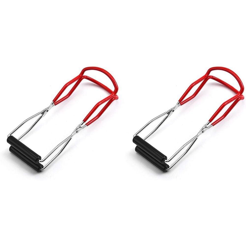 2pcs  Canning Jar Lifter, Canning Tongs Jar Lifter, Canning Tools, Canning Supplies for Home Kitchen, Stainless Steel, Red