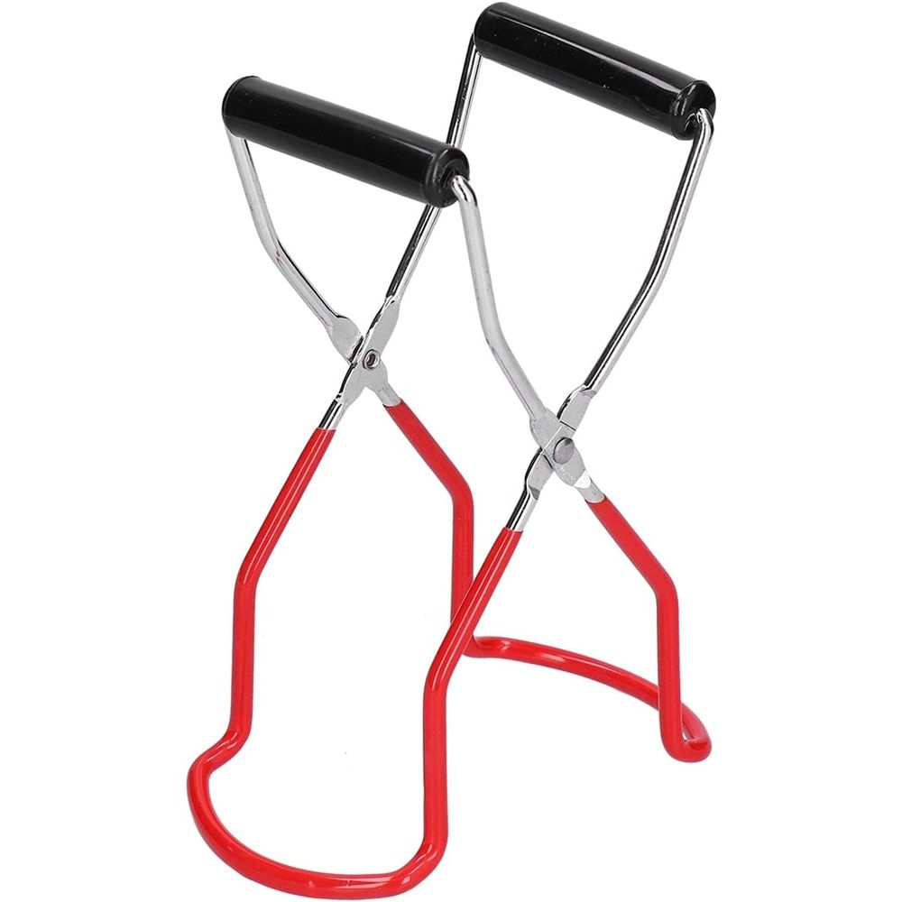 2pcs  Canning Jar Lifter, Canning Tongs Jar Lifter, Canning Tools, Canning Supplies for Home Kitchen, Stainless Steel, Red