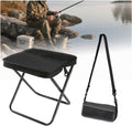 Portable Stool for Mountaineering and Hiking, Lightweight Foldable Stool with Carrying Bag, Outdoor Footstool for Picnic Hiking Fishing (BLack, Small)