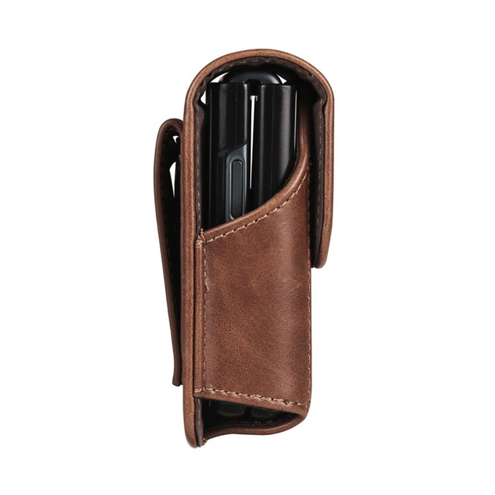 Cell Phone Waist Pouch Small Mobile Phone Waist Holder Leather Hiking Walking Carry Case Smartphone Waist Wallet Handbag，dark brown