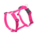 Explosion-Proof No-Pull H-Shaped Dog Harness Adjustable Nylon Chest Back Harness for Medium Large Dogs Escape-Proof Reflective Safe Walking（Rose red M）