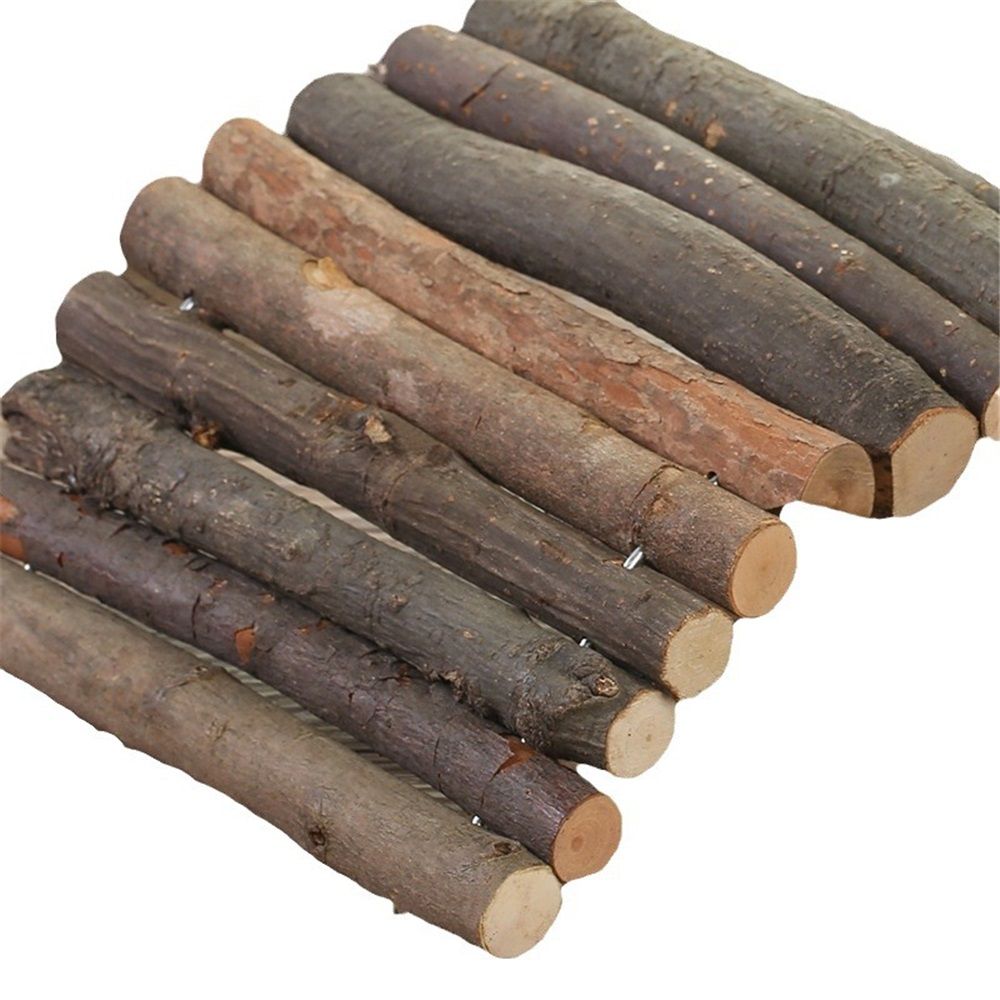 Wooden DIY Toy Rodents Chewing & Climbing Bridge Chinchillas Cage Tunnel/Hideout/Hut/Ramp/Divider for Small Animal Guinea Pig（17*28 natural wood color）