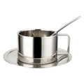 Stainless Steel Coffee Cup Set,, three piece set  Insulated Coffee Cup Set Double Walled Mugs Milk Tea With Spoon Saucer for Coffee Latte Tea Milk