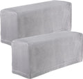 2Pcs Stretch Fabric Armrest Covers Anti-Slip  Recliner Armchair Couch Armrest Protector Furniture Protector Armchair light gray