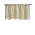 Kitchen Valance Curtain Star Pattern Short Cafe Curtain for and Cabinets Lightweight Easy to Install Boho Decor（beige 76cm*60cm）