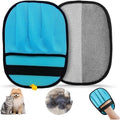 2pcs Five-Finger Electrostatic Pet Hair Removal Glove for Cats & Dogs, Reusable Magic Brush Grooming Mitt for Furniture, Couch, Carpet, Car Seat & Clothing（blue）