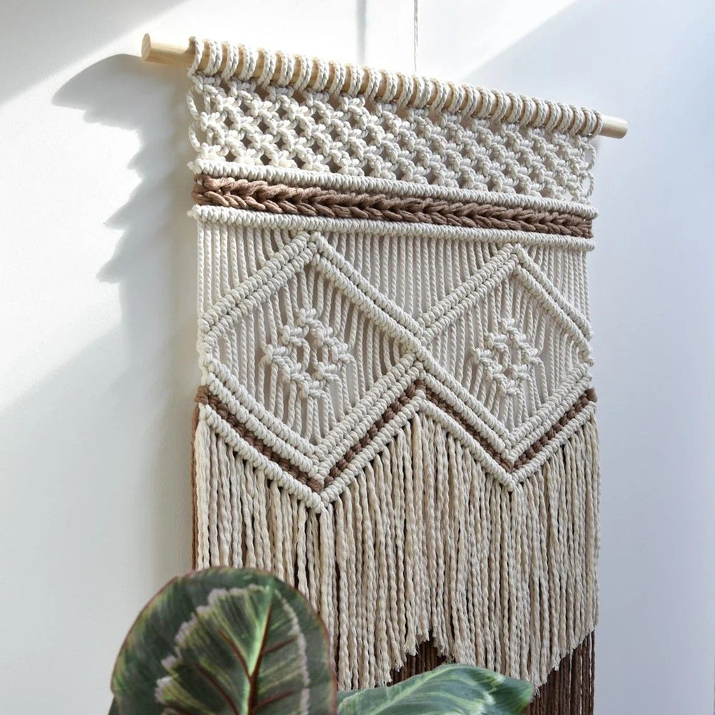 Hanging Tapestry Hand Woven Tapestries Boho Wall Art Decor Home Wall Decor Wall , Brown（40*70cm）
