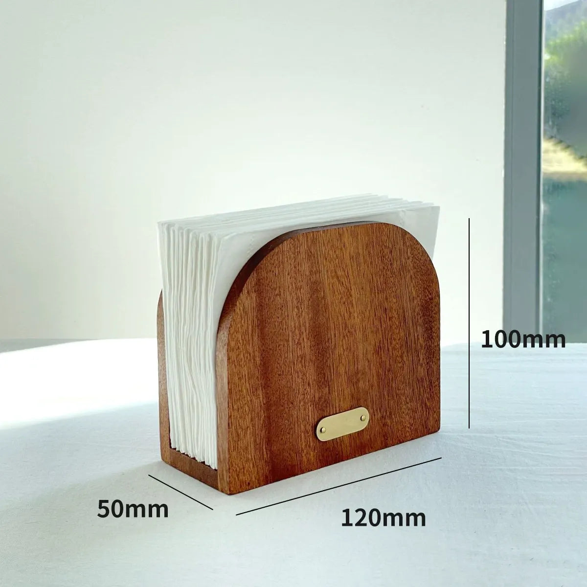 2pcs Napkin Holder for Table, Napkin Holders for Kitchen, Napkin Holder for Kitchen Dining Room Table Decor, Upright Wood Napkin Dispenser for Indoor & Outdoor Use Sandalwood (single-sided)