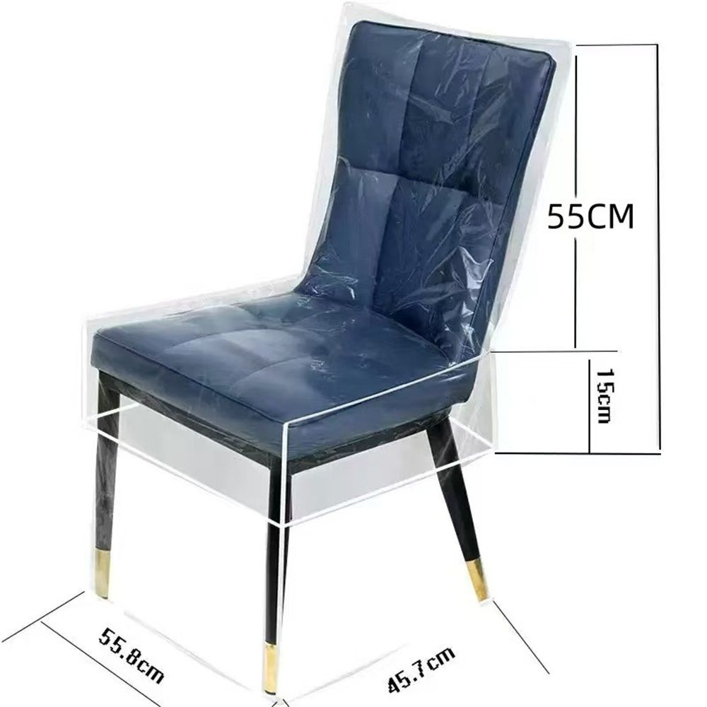 2 Pack Plastic Chair Covers, Clear Dining Room Chairs Cover Set, Transparent Waterproof Seat Protector from Cat Scratch, Dust, Spill