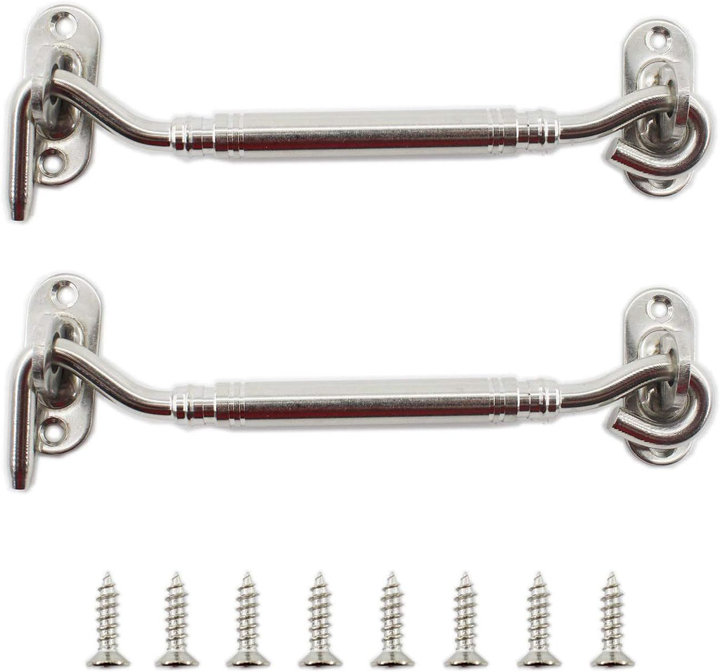 4-inch window windproof artifact, solid door bolt, latch, door buckle, stainless steel sliding door and window windproof hook fastener 2pcs