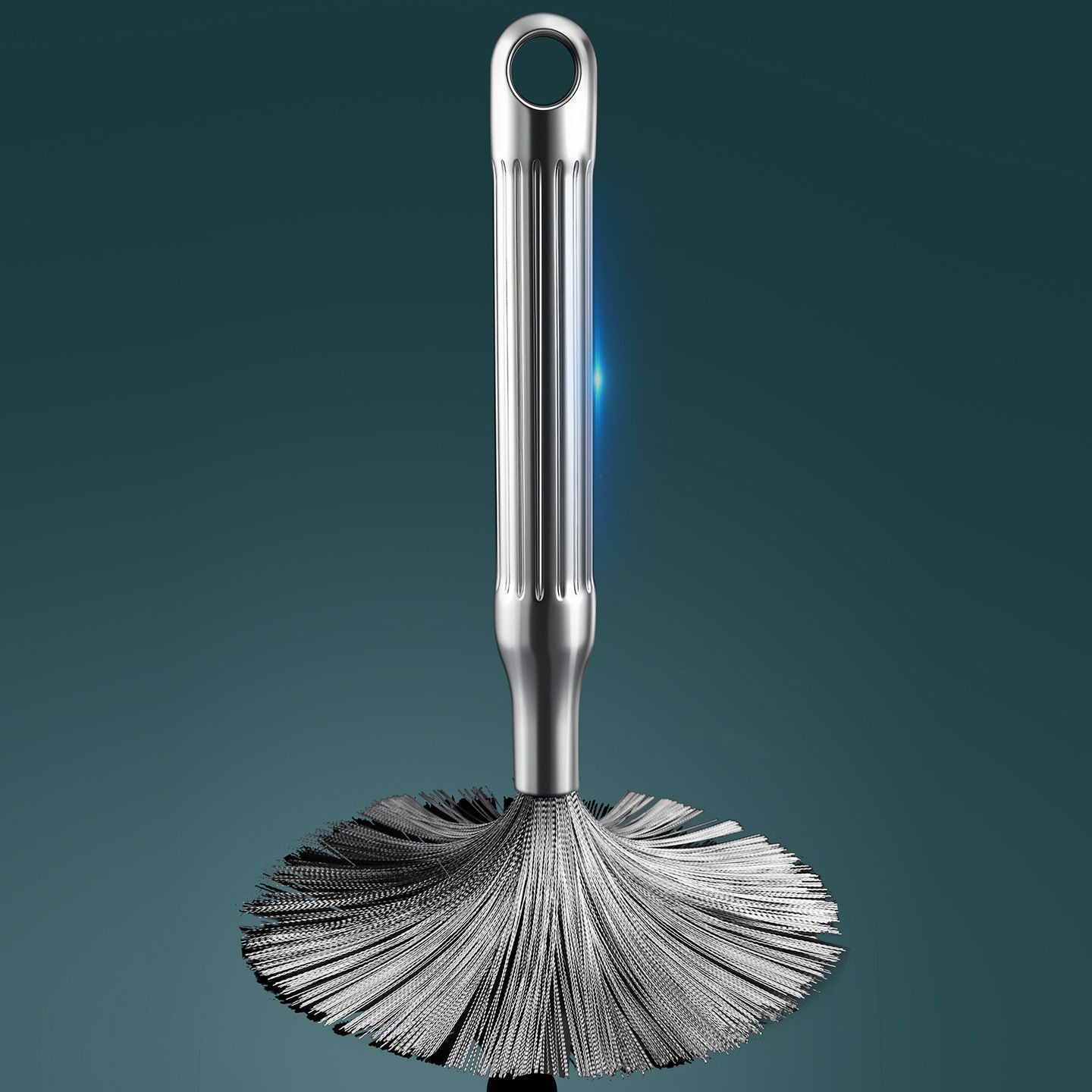 304 stainless steel pot brush, household long handle cleaning and stain removal brush, nano steel wire brush, kitchen pot washing brush
