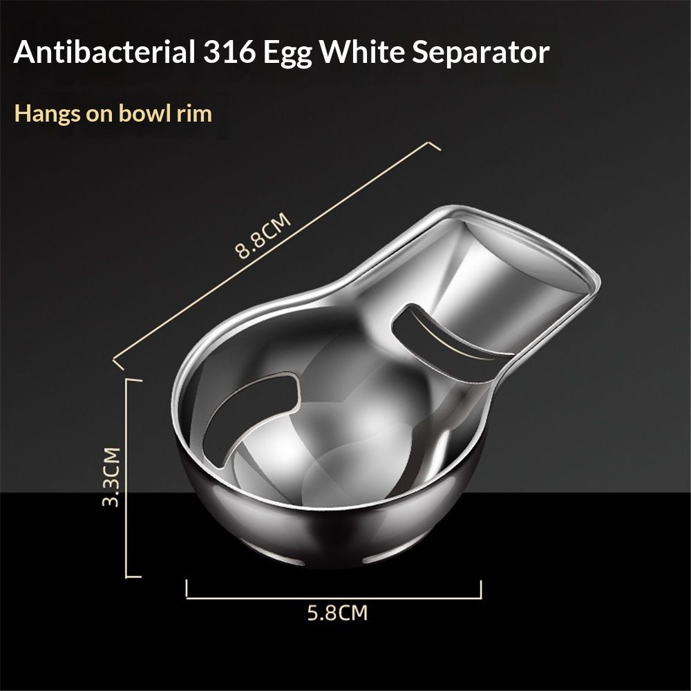 2pcs Egg Yolk Separator，Egg Separator for Raw Eggs,Food Grade Stainless Steel Egg Yolk White Separator, Kitchen Baking Gadgets
