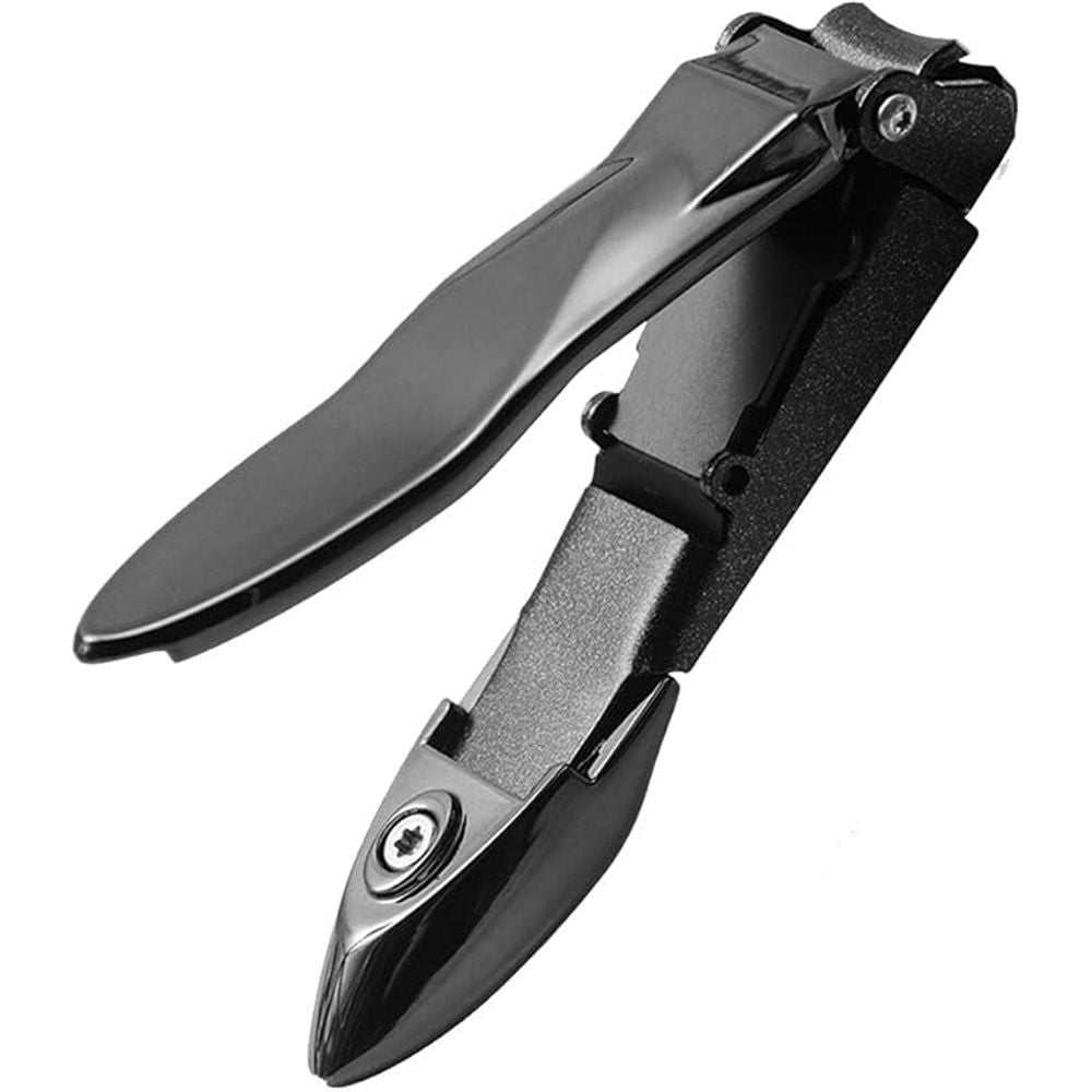 Heavy Duty Sharp Self-Collecting Nail Cutter, Ergonomic Lever for Fingernails & Toenails, Ideal Gift for Men & Grooming Gifts（black）