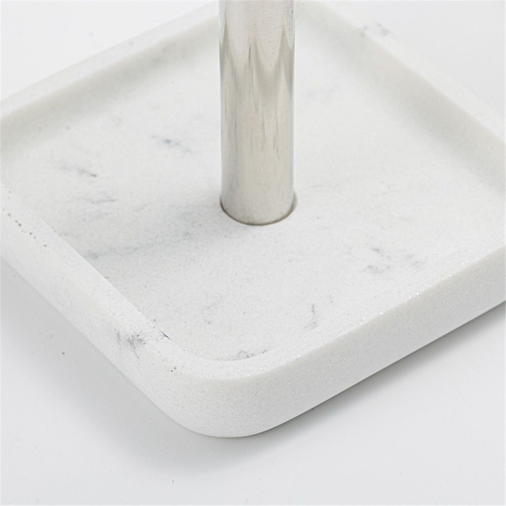 Toothbrush Holder Stainless Steel Bathroom Toothbrush Storage Organizer Toothpaste Holder Stand Rack for Bathroom Vanity, Countertops (Silver)