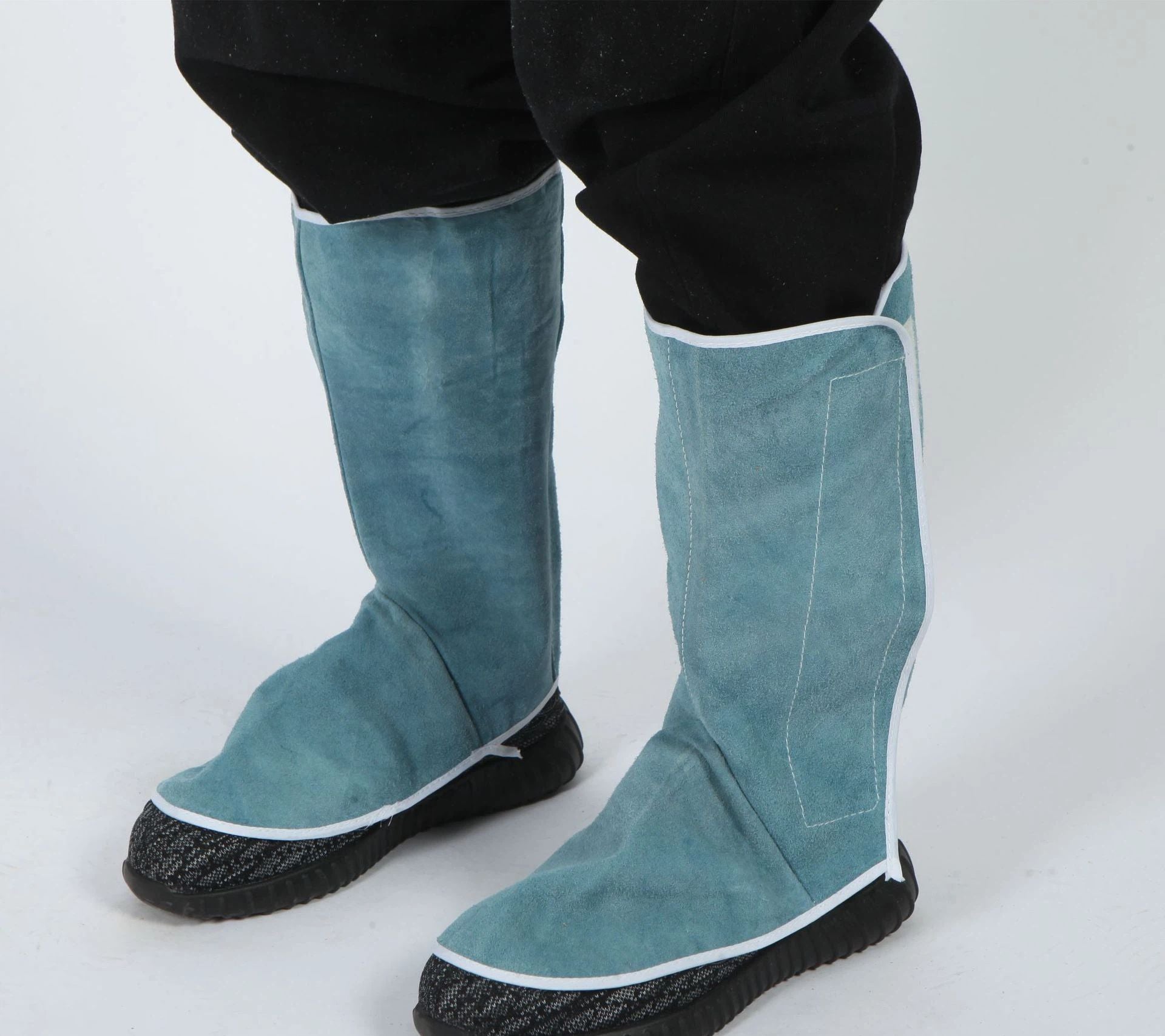 1Pair Cowhide Leather Welding Spats,Leather Shoe Protector Covers,Welded Flame Resistant Protector Shoe Covers,Foot Safety Protection Covers