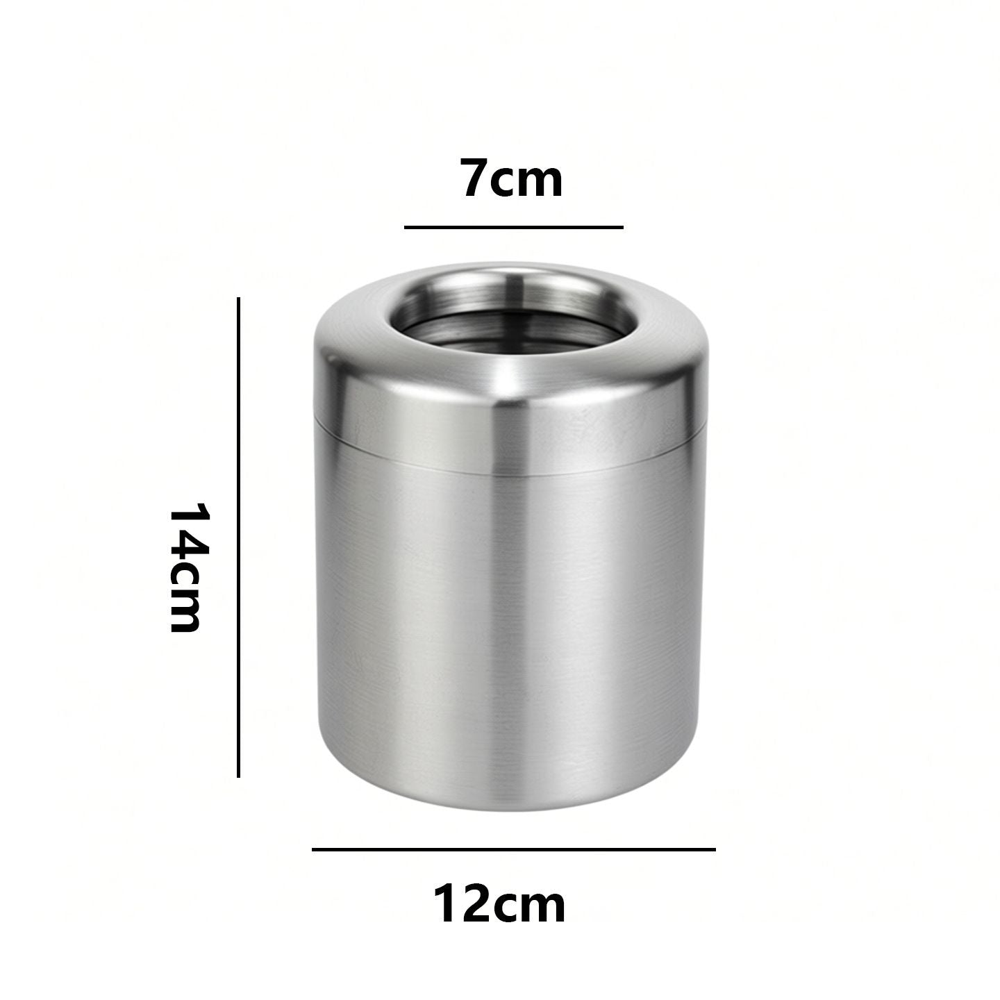 Covered trash cans, brushed stainless steel trash cans, cylindrical trash cans, bathroom, living room, office, kitchen trash cans (silver)