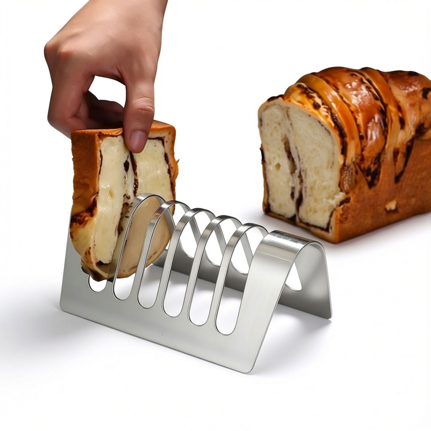 Toast Rack Bread Holder 6 Slice Slots Stainless Steel , dry placement rack, toast slices display rack, drain rack, tableware