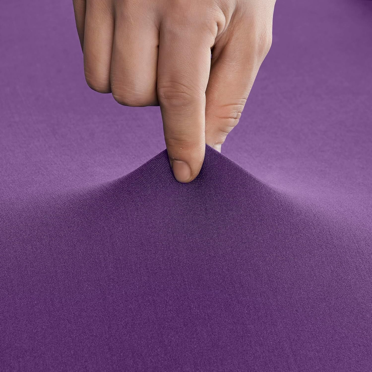 Cocktail Table Covers with Ruffle Skirt Stretch Fitted Cocktail Tablecloth Linens for Round Tables Washable Decorative High Top Table Covers -  Purple（60*110cm）