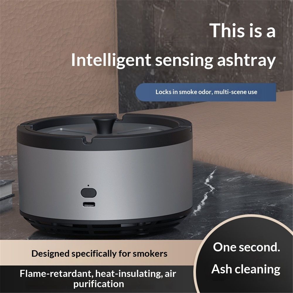 Air purifier, car room, office, chess and card room, second-hand smoke removal, ashtray purification(Grey)