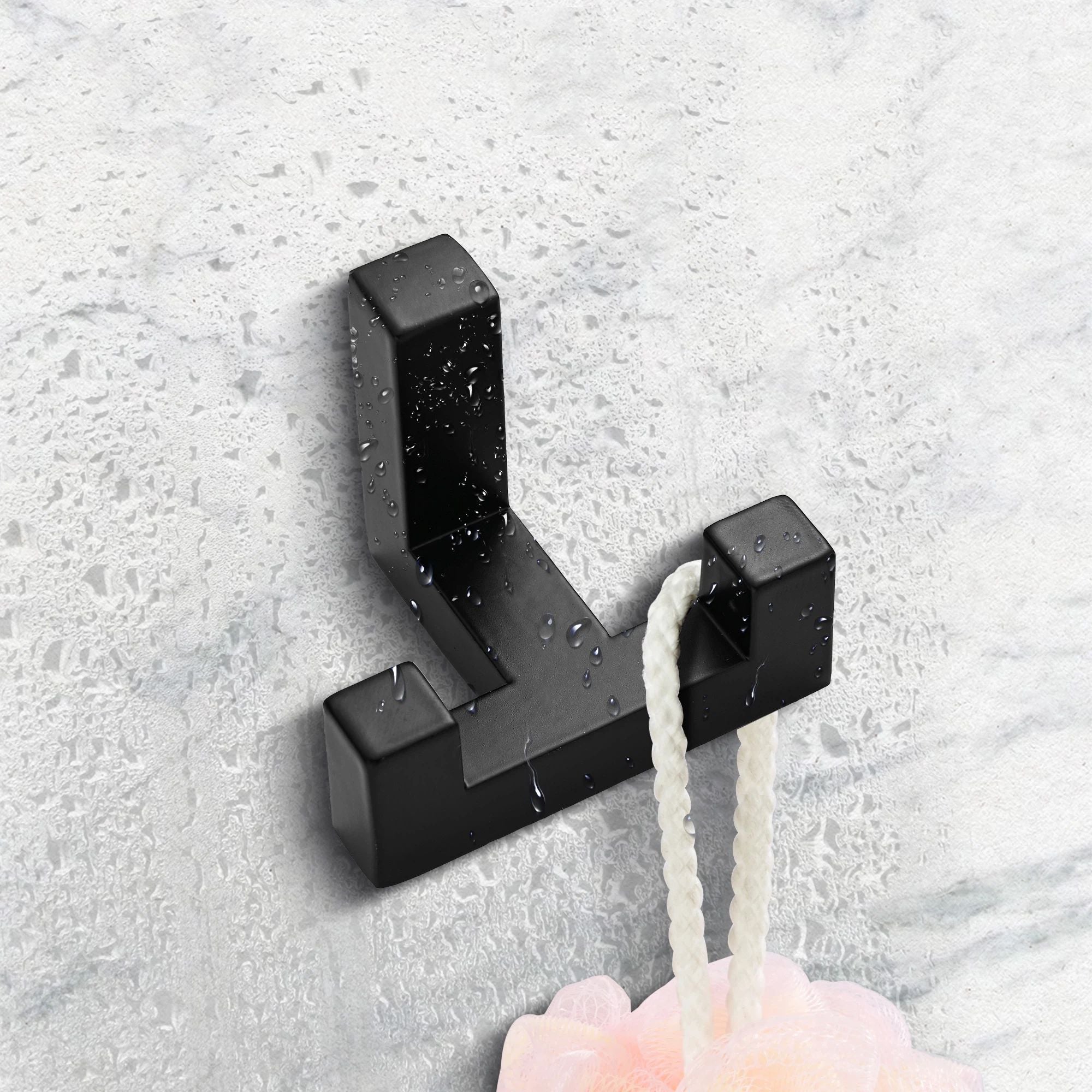 2 Pack Heavy Duty Double Claw Coat Hook Wall Mount with Screw Retro Double Coat Hook Utility Hook for Coats, Scarves, Bags, Towels, Keys, Hats, Mugs, Hats (Black)