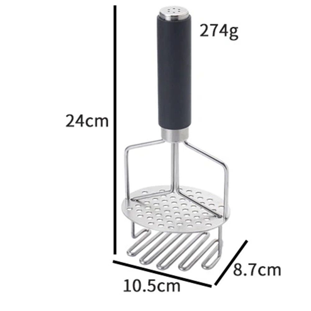 Stainless Steel Potato Masher, Double-Layer Design for Easy Mashing, Perfect for Potatoes, Avocado & Ground Beef, Durable Meat Smasher & Hamburger Tool（TPR handle）