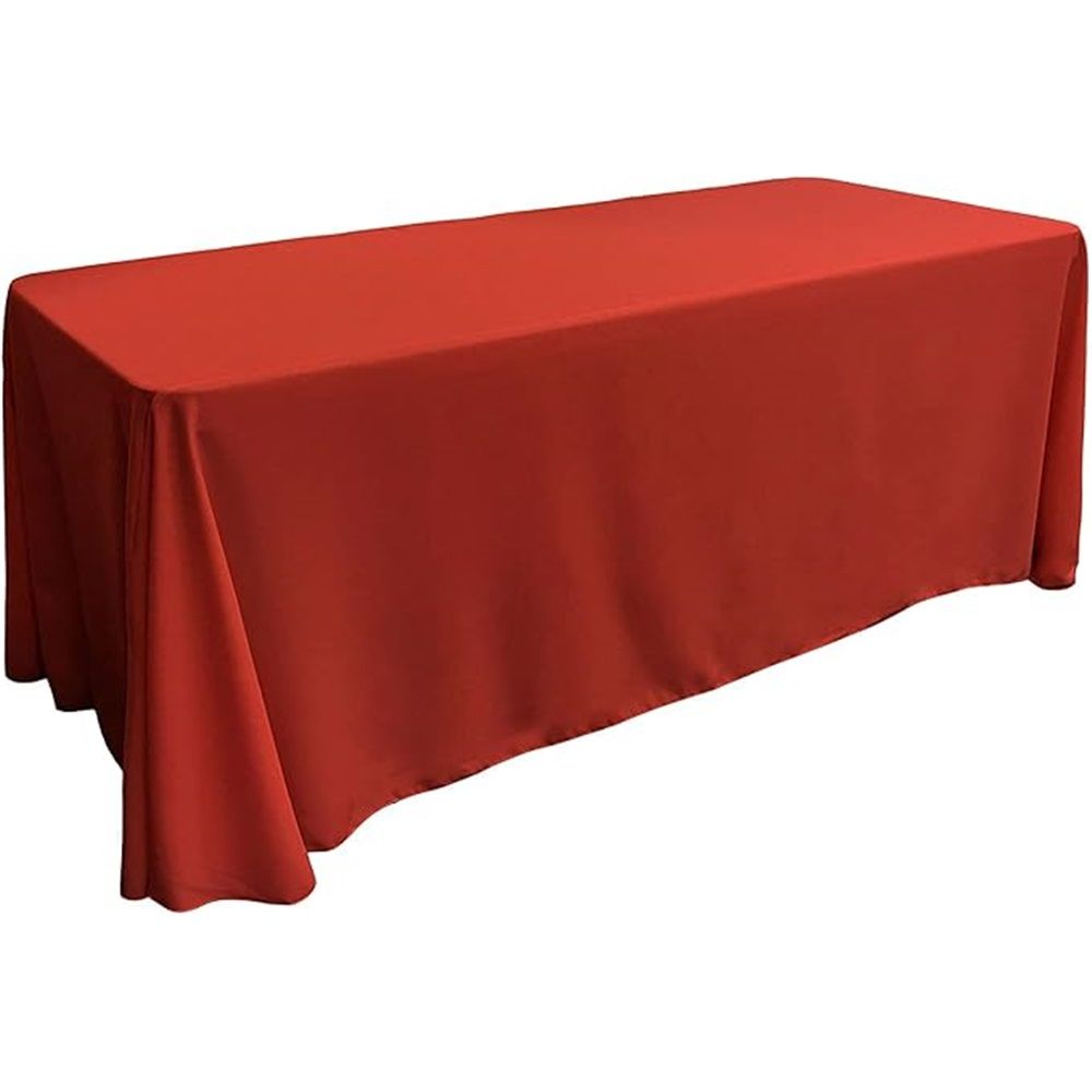 Red Rectangle Polyester Tablecloth, Table Cloth Overlay for Birthday, Wedding, Banquet, Party Decoration, Dining Table Cover,red,160x180cm
