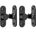 Barn Door Locks, 90/180 Degree Right Angle Flip Gate Latch Fit for Bedroom, Garden, Cabinet - Sturdy and Secure Sliding Barn Door Lock (Black-2 Pcs)