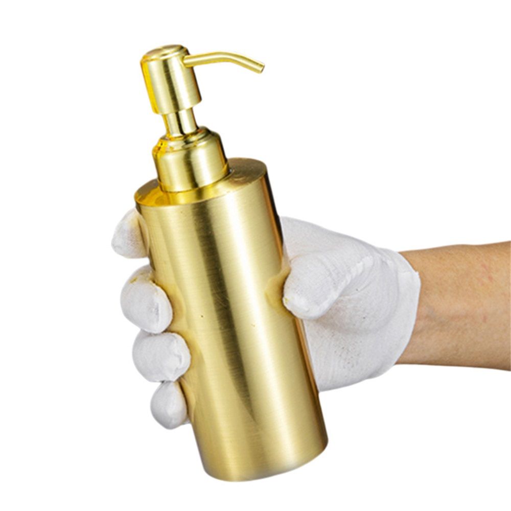 Gold Soap Dispenser, Full Stainless Steel Soap Dispenser, Conditioner – Modern Countertop Dispenser with Non-Slip Protective Pads