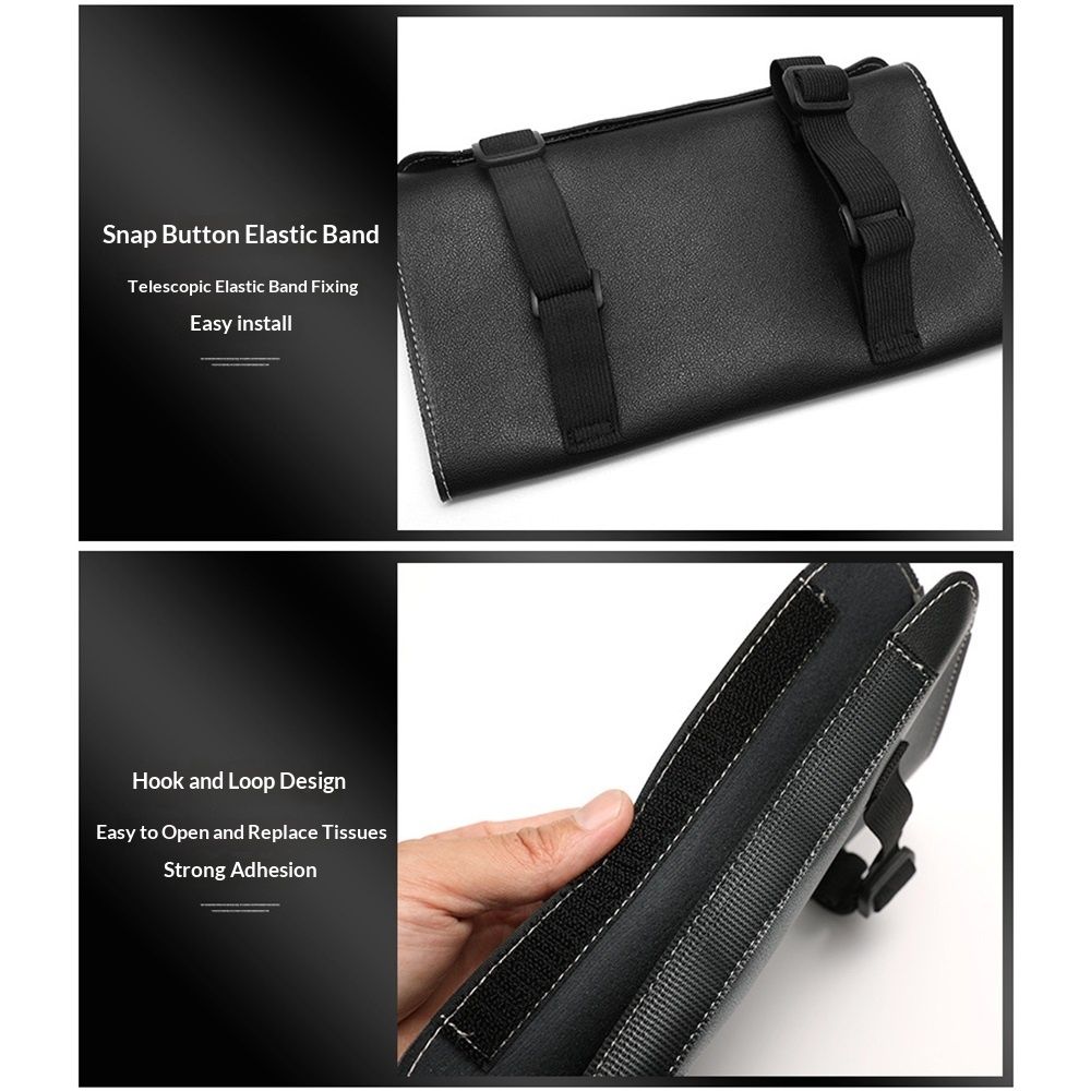 Car Tissue Holder  - Black Sun Visor Napkin Holder - Tissue and Disposable Mask Holder for Car - Handy and Compact to Organize Your Tissues and Masks（BLack）