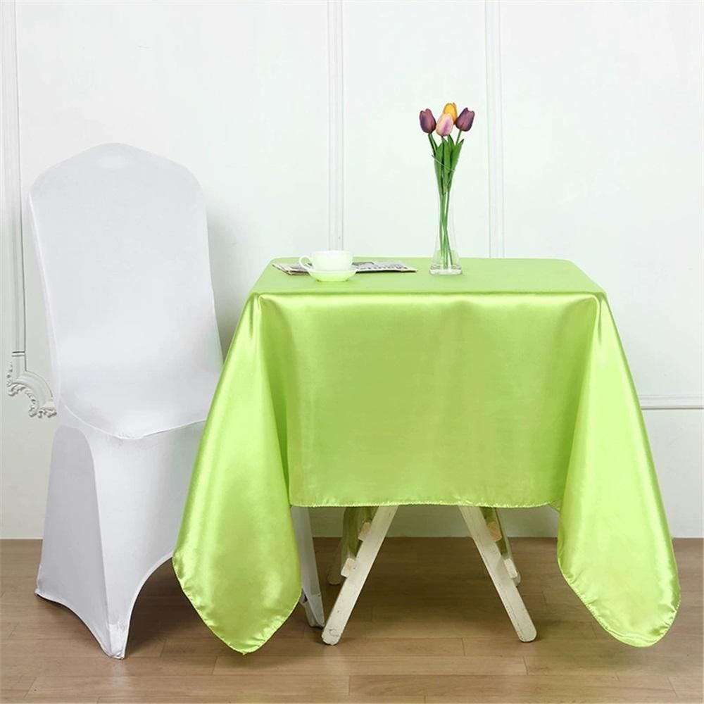85inch/215cm   Tablecloth Overlay, Green Square Tablecloth Cover, Wrinkle-Free Table Cover, Stain-Resistant Fabric for Party, Wedding, Banquet Table Decoration