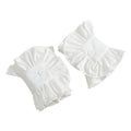 4pcs Flare Ruffle Sleeve Cuffs for Women Girls, Versatile Pleated Shirt Wrist Cuff Fake Colllar Sleeves Accessory（white）