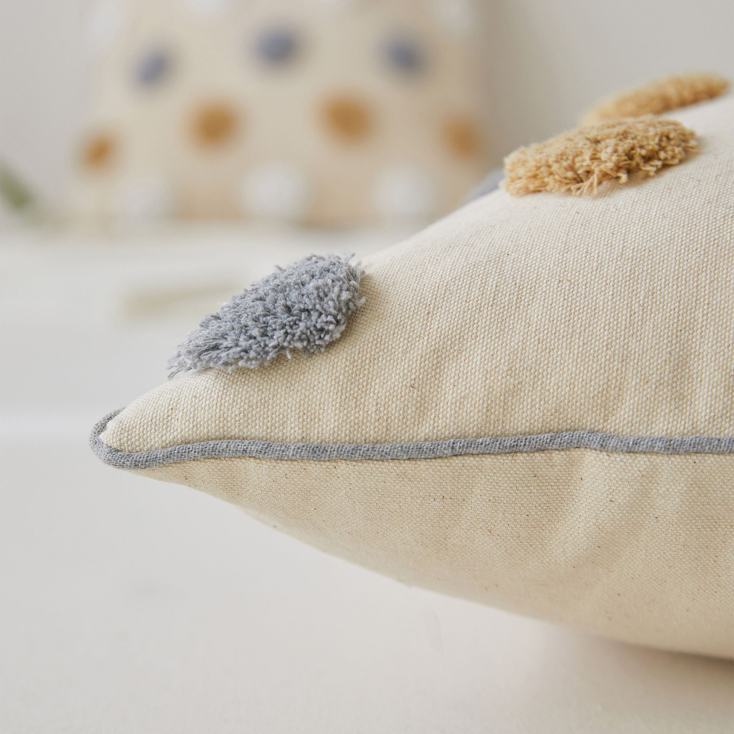 Simple&Opulence Boho Throw Pillow Covers 45*45cm Set of 2, Tufted Jacquard Cotton Canvas Cushion Cases, Fluffy Soft Farmhouse Textured Pillowcase for Outdoor Couch Bed Car Decor (Excluding core)
