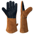 cowhide Fireplace Gloves Heat Resistant for  welding,Stick,Forge,BBQ,Grill, Wood Stove,Fireproof Stitching