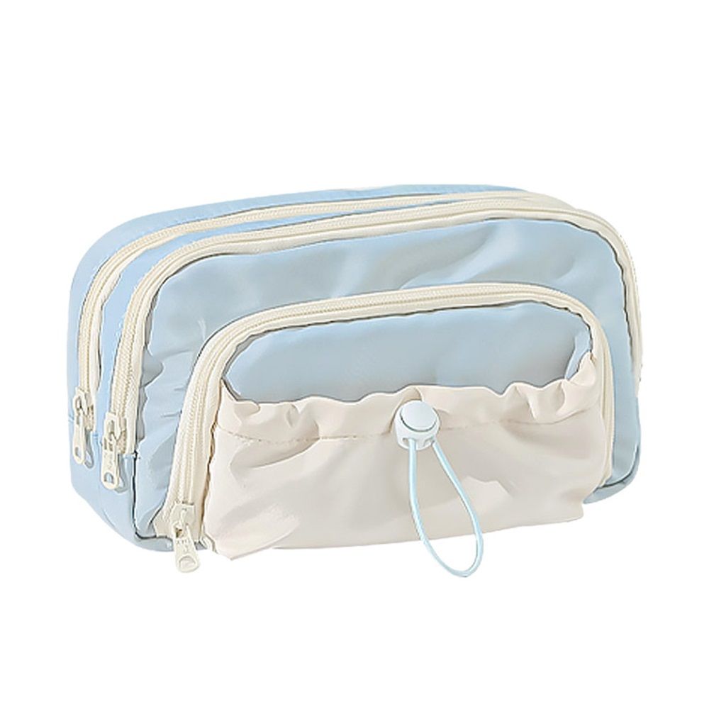 Pencil Case, Cute Pencil Pouch,Series Large Capacity Drawstring Pencil Cases , simple pencil case for junior high school and high school students(blue)