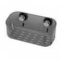 Plastic lock suction wall storage basket storage box for bathroom showers, bathtubs, and mirrors - transparent(grey)