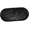 oval black ceramic tray for bathroom vanity, solid stone perfume dispenser and decorative kitchen countertop tray