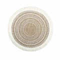Placemats Set of 4 - Boho Cotton Woven Round Tassels Table Mats for Dining Room Kitchen Table Decor(Tassel circular pattern)