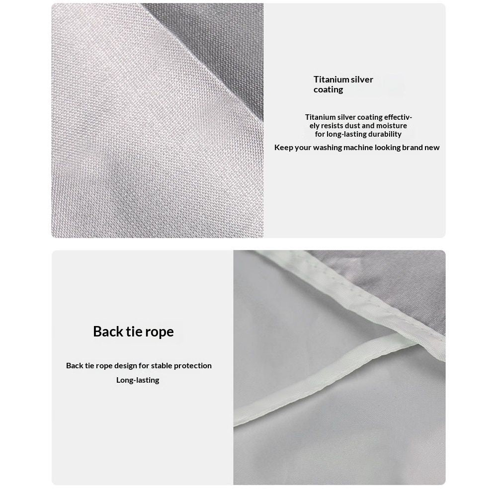 Washing Machine Cover Thickening Double-Side Silver Coated Fabric Waterproof Sunscreen Dust-Proof Cover（L）