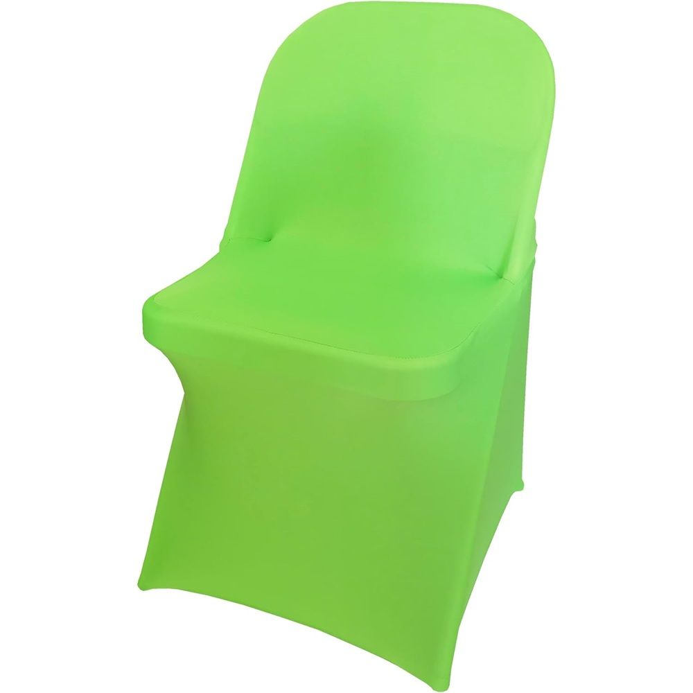 Spandex Folding Chair Cover Covers Stretch Chair Protectors for Wedding Party Events (2, apple green)