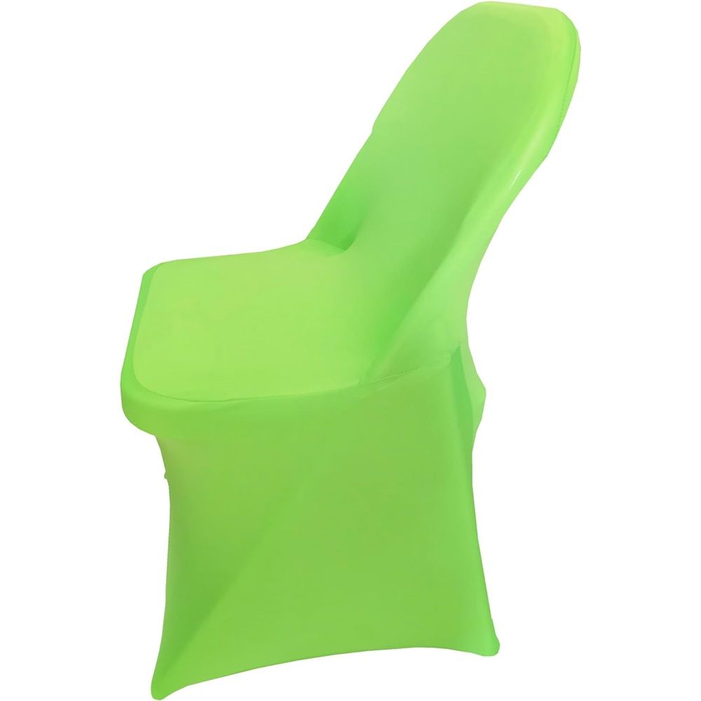 Spandex Folding Chair Cover Covers Stretch Chair Protectors for Wedding Party Events (2, apple green)