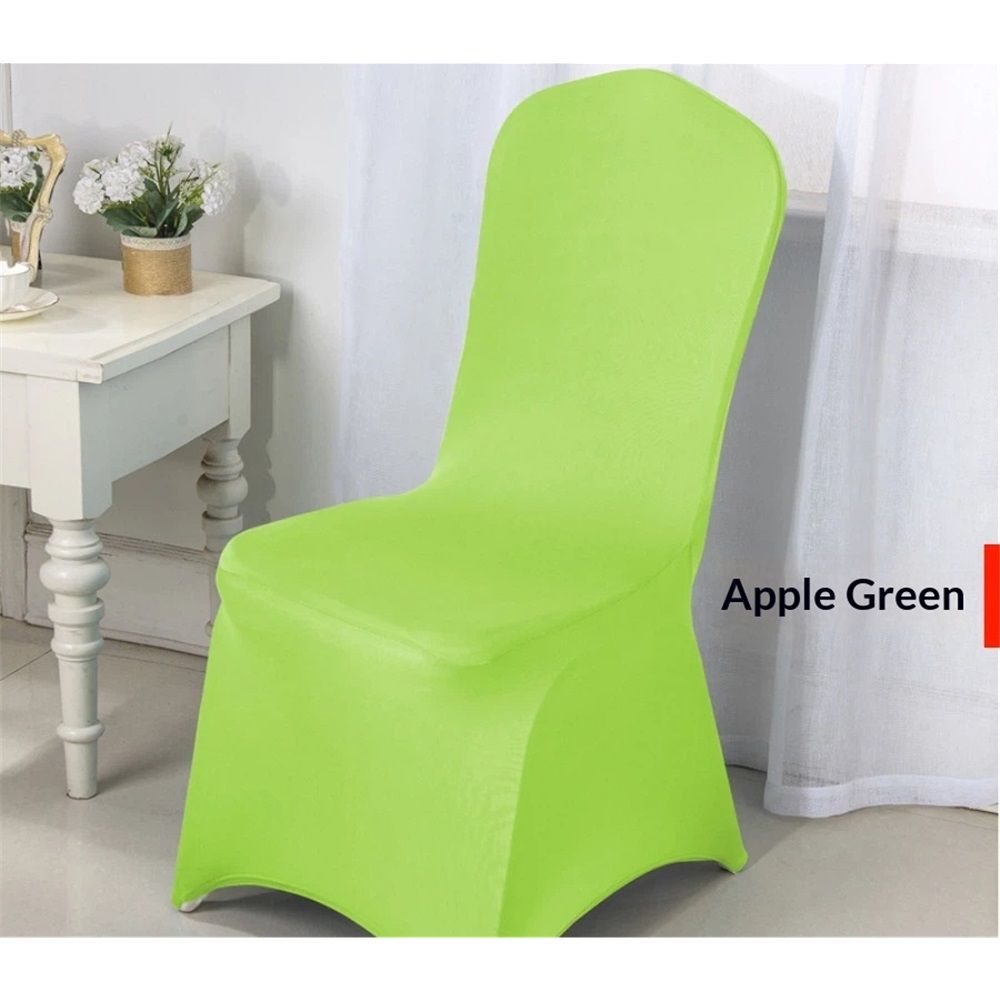 Spandex Folding Chair Cover Covers Stretch Chair Protectors for Wedding Party Events (2, apple green)