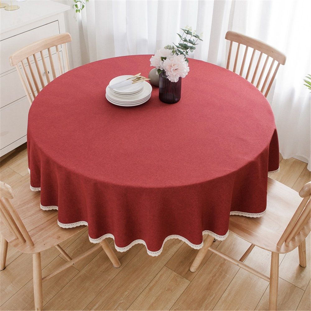 Waterproof/Spill Proof/Stain Resistant/Wrinkle Free/Oil Proof - for Banquet, Parties, Dinner,Wedding,Holiday,Red, Round 90cm