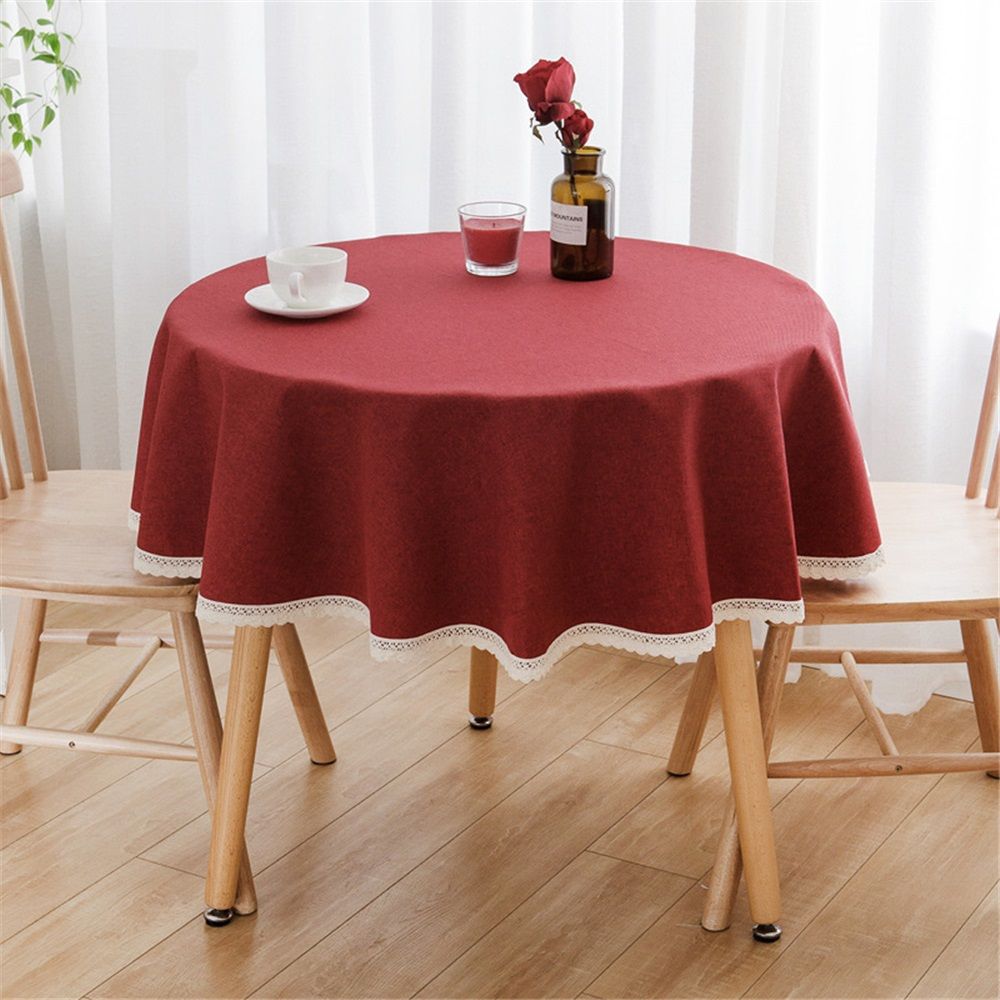 Waterproof/Spill Proof/Stain Resistant/Wrinkle Free/Oil Proof - for Banquet, Parties, Dinner,Wedding,Holiday,Red, Round 90cm