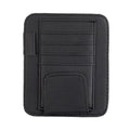 Black Small Car Sun Visor Organizer with Clip, Sunglasses Holders for Car Sun Visor PU Auto Interior Accessories Storage Travel Document Holder with Multi Pocket（black）