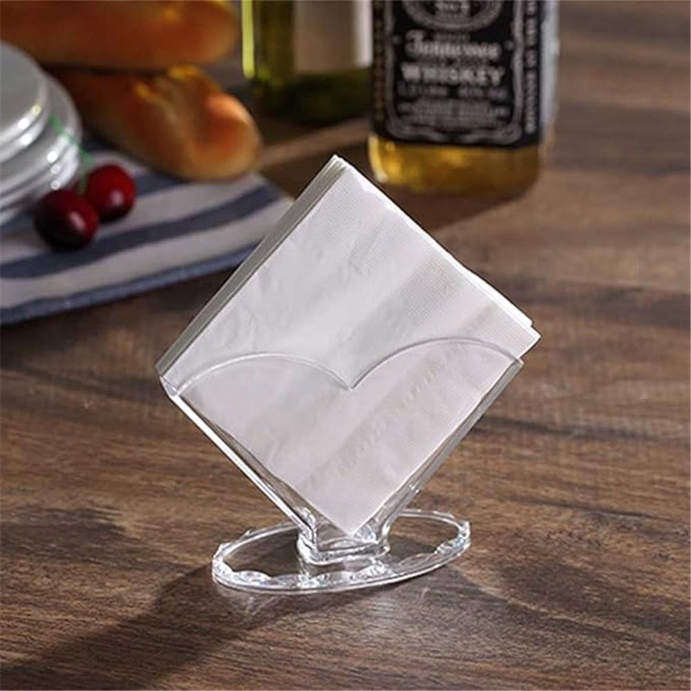 Cocktail napkin holder 2-piece set, acrylic transparent coffee filter holder, modern design, used for dining table and kitchen decoration（Square towel paper box）