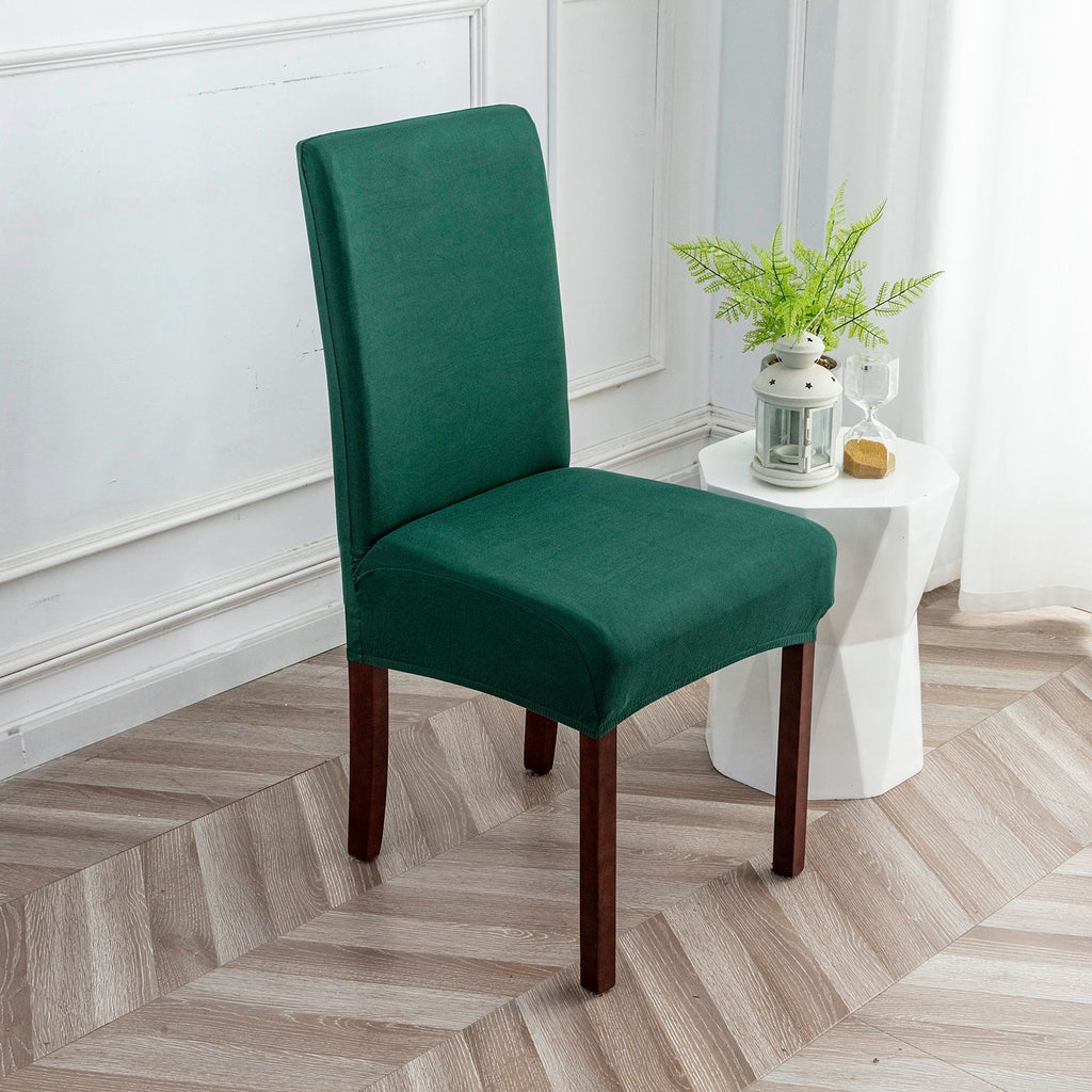 Chemical Fiber Stretch Dining Room Chair Covers -  Chair Slipcovers - Stretchable Removable Furniture Protectors (2, dark green)