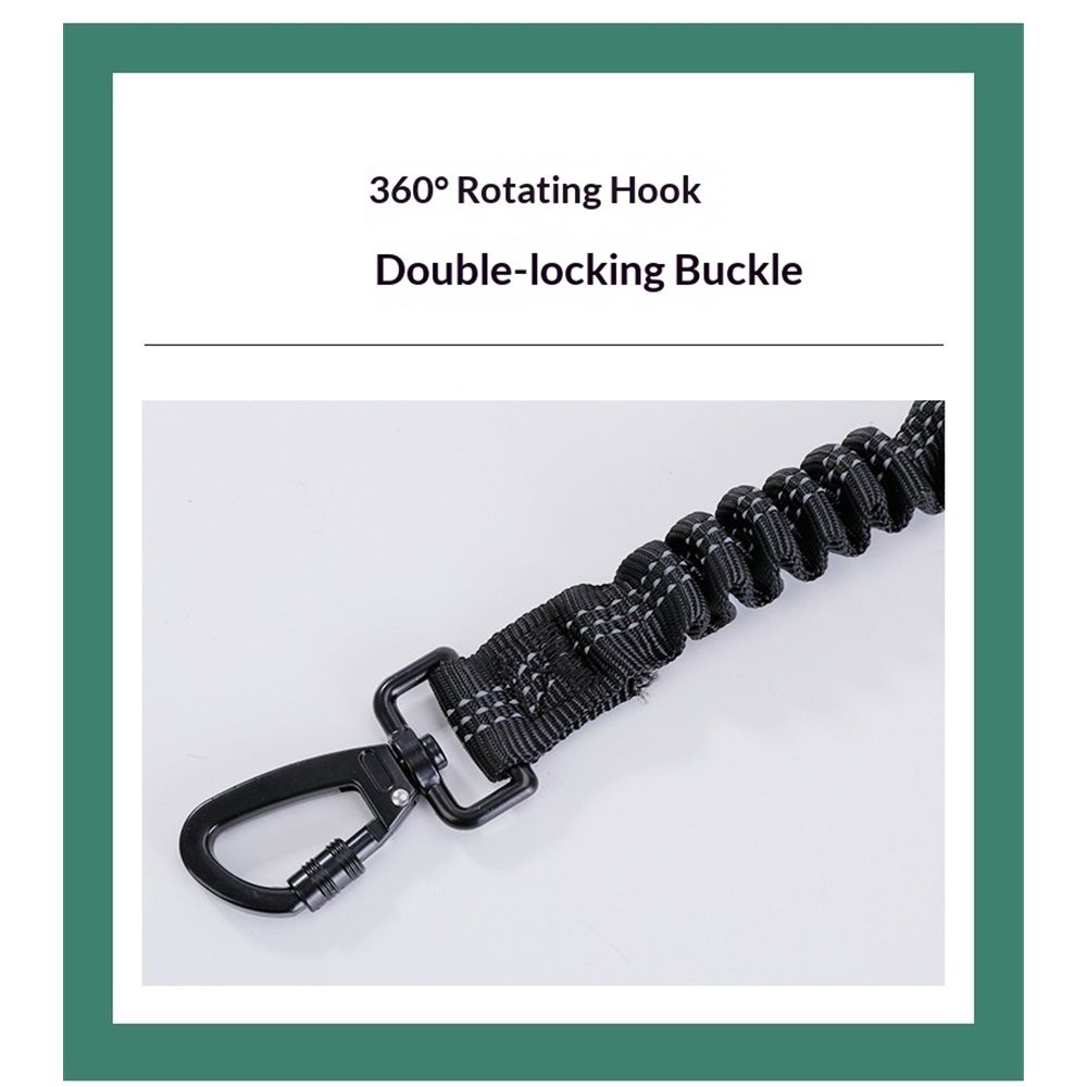 Dog Seat Belt 3-in-1 Car Harness for Dogs Adjustable Safety Seatbelt for Car Reflective Bungee Dog Car Harness with Clip Hook Latch & Buckle, Swivel Carabiner (Black)